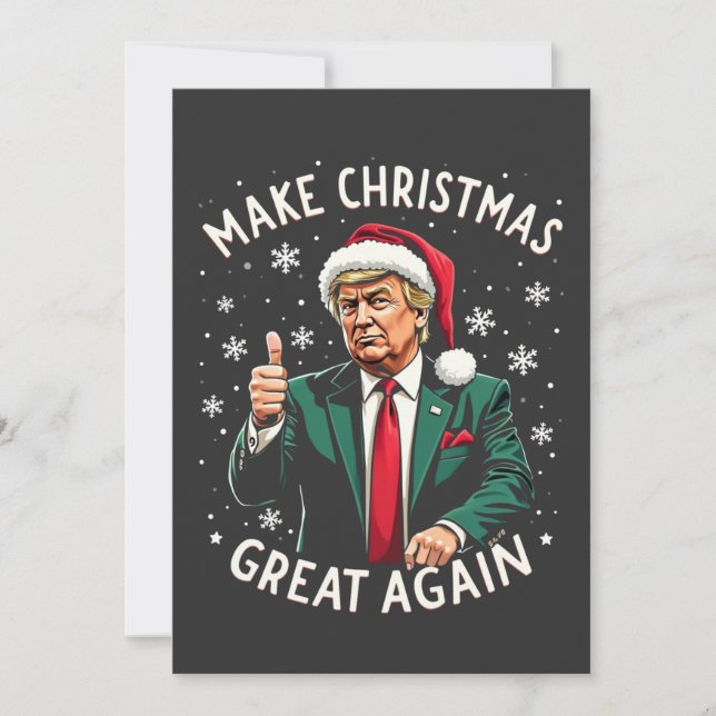Make Christmas Great Again Ugly Xmas Sweater Trump Invitation (Front)