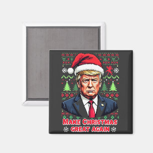 Make Christmas Great Again Ugly Xmas Sweater trump Magnet