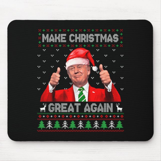 Make Christmas Great Again Xmas Funny Pajamas Ugly Mouse Pad (Front)
