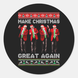 Make Christmas Great Again Xmas Funny Trump  Classic Round Sticker