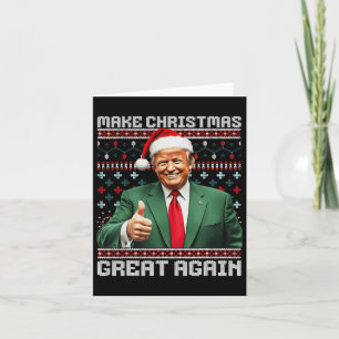 Make Christmas Great Again Xmas Funny Trump Pajama Card