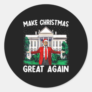 Make Christmas Great Again Xmas Funny Trump Pajama Classic Round Sticker