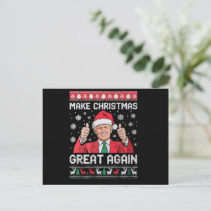 Make Christmas Great Again Xmas Funny Trump Pajama Holiday Postcard