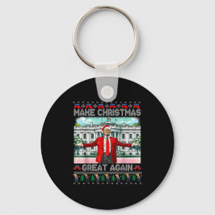 Make Christmas Great Again Xmas Funny Trump Pajama Key Ring