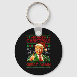 Make Christmas Great Again Xmas Funny Trump Pajama Key Ring