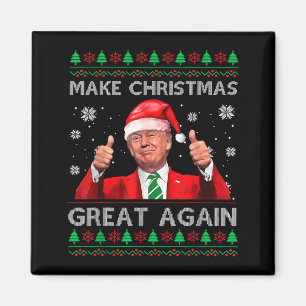 Make Christmas Great Again Xmas Funny Trump Pajama Magnet