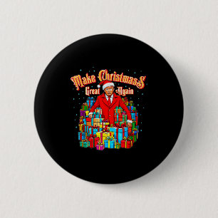 Make Christmas Great Again Xmas Santa Donald Trump 6 Cm Round Badge