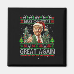 Make Christmas Great Again Xmas Santa Trump 2024 F Magnet