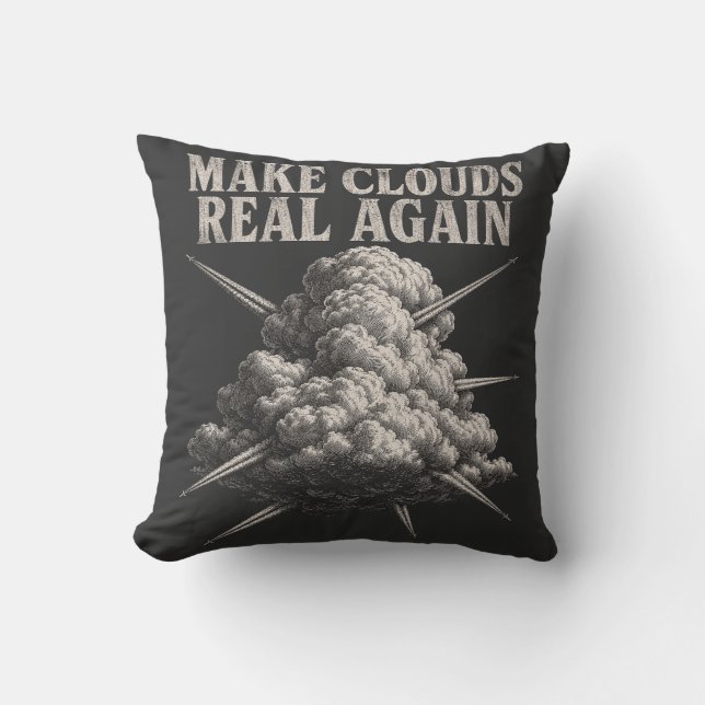 Make Clouds Real Again - Cloud Aeroplane Art Cushion (Front)