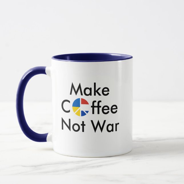 Make Coffee Not War Russia Ukraine Anti War Mug (Left)