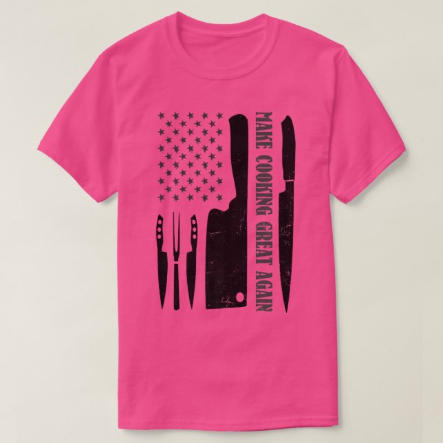 Make Cooking Great Again Design Chef Knife T-Shirt (Design Front)