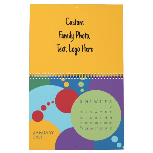 Make Custom Calendars, Party Grid Style Calendar (Jan 2027)