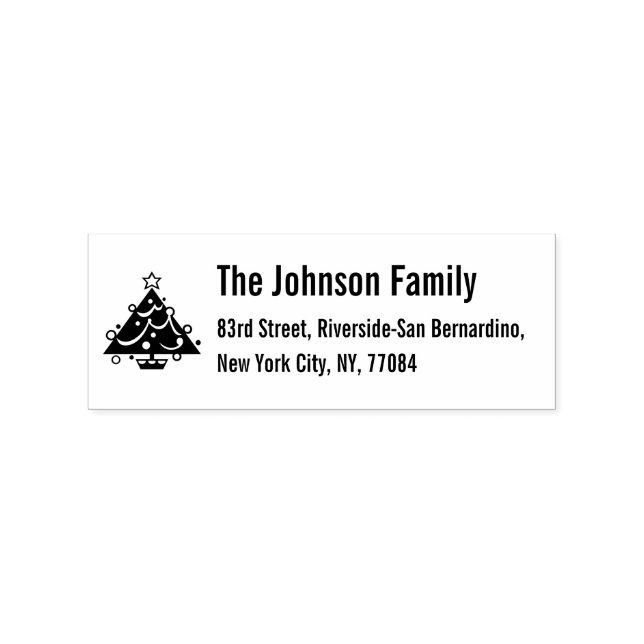 Make Custom Christmas Tree Holiday Return Address Rubber Stamp (Imprint)