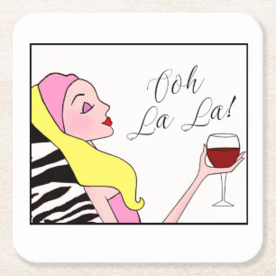 “Make Diva Time, Ladies!” Square Paper Coaster