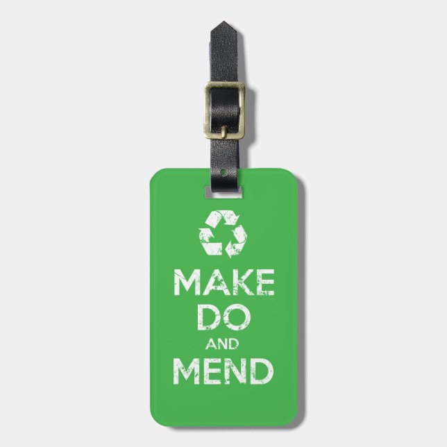 Make Do and Mend Luggage Tag (Front Vertical)