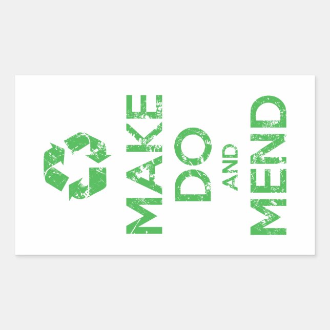 Make Do and Mend Rectangular Sticker (Front)