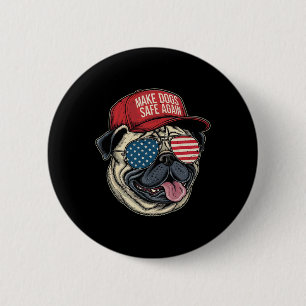 Make Dog Safe Again Red Hat Funny Debate 2024 6 Cm Round Badge