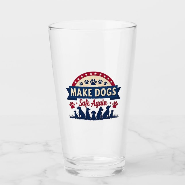 Make dogs safe again Trump Election Glass (Front)