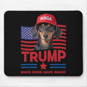Make Dogs Save Again Funny Trump 2024 Puppy Mega H Mouse Pad