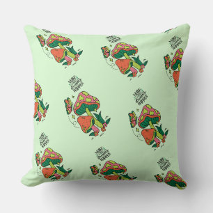 Make Dreams Happen Colourful Mushrooms Butterfl Cushion
