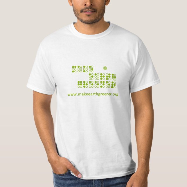 make earth greener braille T-shirt (Front)