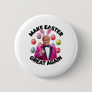 Make Easter Great Again Funny Trump Bunny Spring H 6 Cm Round Badge