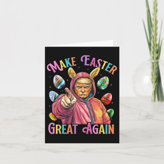 Make Easter Great Again Funny Trump Bunny Spring H Card (Front)