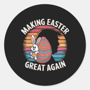 Make Easter Great Again Funny Trump Bunny Spring H Classic Round Sticker