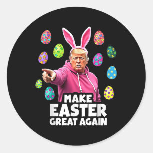 Make Easter Great Again Funny Trump Bunny Spring H Classic Round Sticker