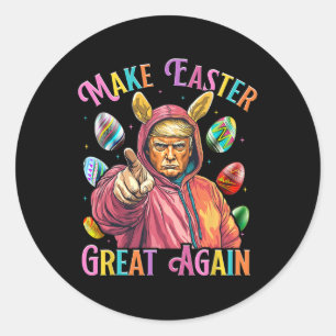 Make Easter Great Again Funny Trump Bunny Spring H Classic Round Sticker