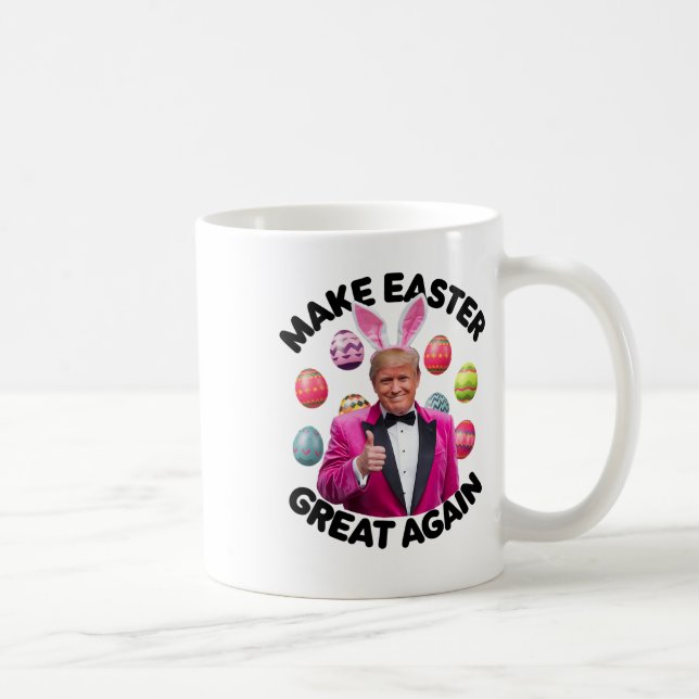 Make Easter Great Again Funny Trump Bunny Spring H Coffee Mug (Right)