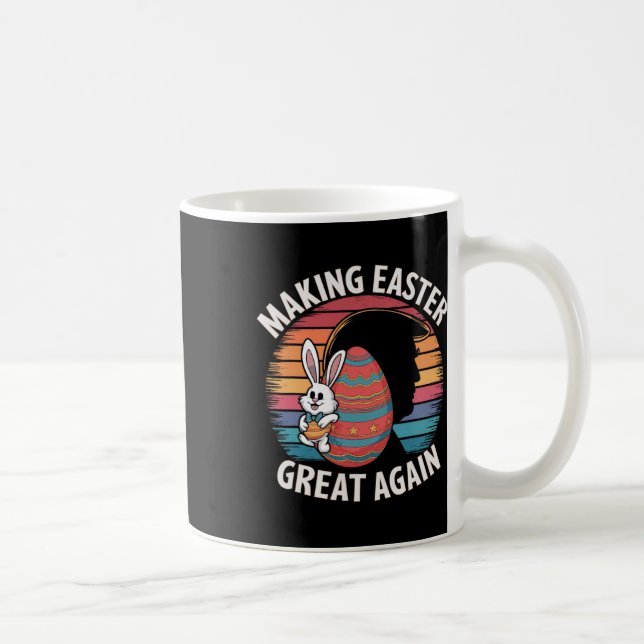 Make Easter Great Again Funny Trump Bunny Spring H Coffee Mug (Right)