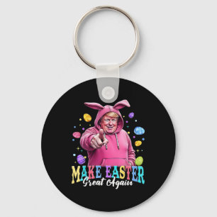 Make Easter Great Again Funny Trump Bunny Spring H Key Ring