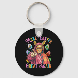 Make Easter Great Again Funny Trump Bunny Spring H Key Ring