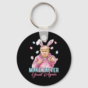 Make Easter Great Again Funny Trump Bunny Spring H Key Ring
