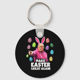 Make Easter Great Again Funny Trump Bunny Spring H Key Ring