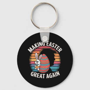 Make Easter Great Again Funny Trump Bunny Spring H Key Ring