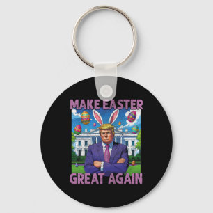 Make Easter Great Again Funny Trump Bunny Spring H Key Ring