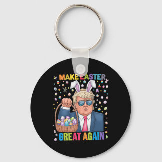 Make Easter Great Again Funny Trump Bunny Spring H Key Ring