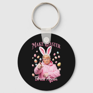 Make Easter Great Again Funny Trump Bunny Spring H Key Ring