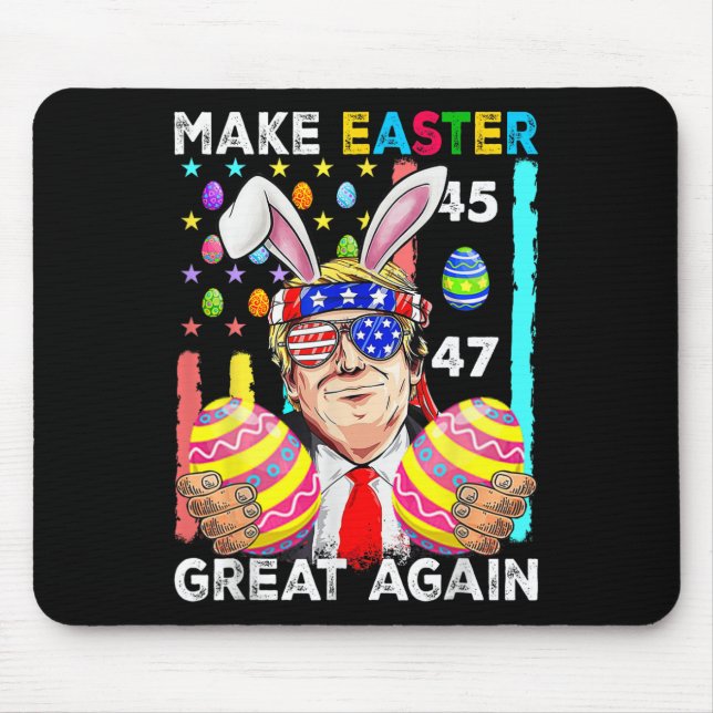 Make Easter Great Again Funny Trump Bunny Spring H Mouse Pad (Front)