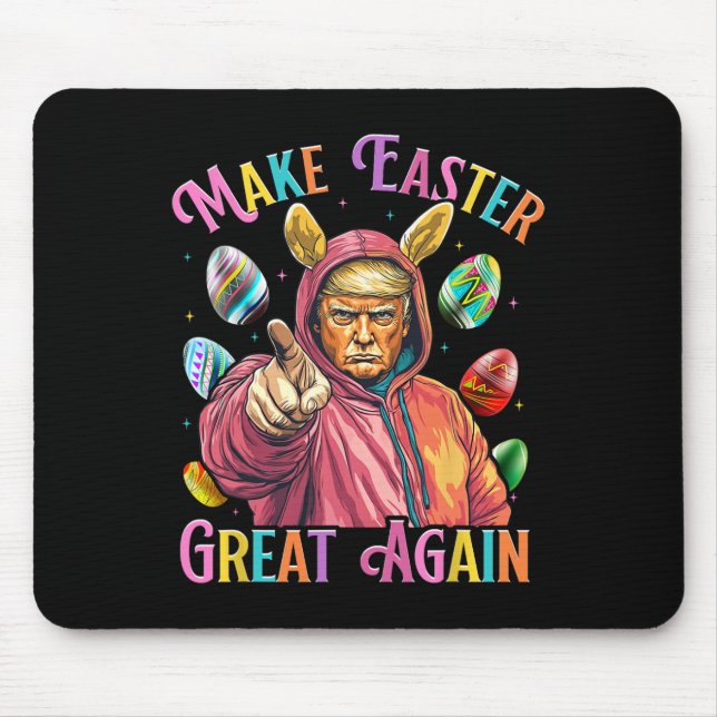 Make Easter Great Again Funny Trump Bunny Spring H Mouse Pad (Front)