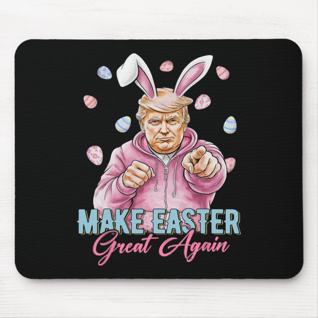 Make Easter Great Again Funny Trump Bunny Spring H Mouse Pad (Front)