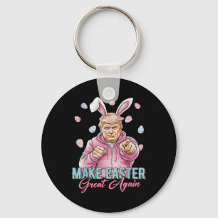 Make Easter Great Again Funny Trump Bunny Spring Key Ring