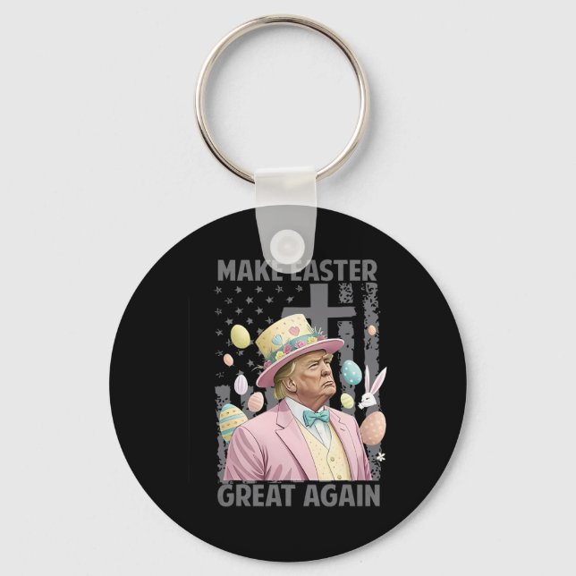 Make Easter Great Again Funny Trump President East Key Ring (Front)