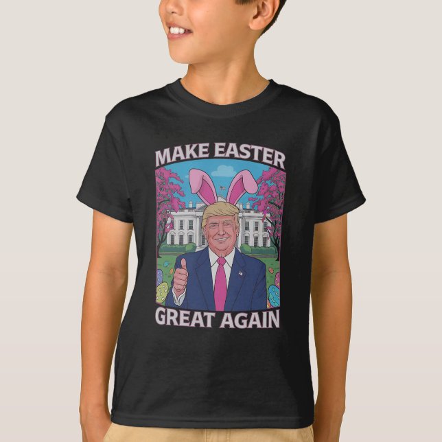 Make Easter Great Again Trump Bunny Flag 1  T-Shirt (Front)
