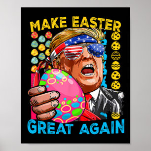 Make Easter Great Again Trump Bunny Flag  Poster