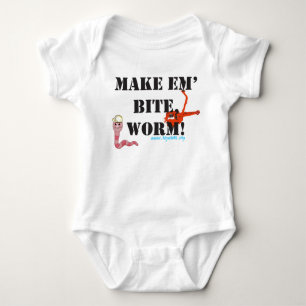 Make Em' Bite Worm! Baby Bodysuit