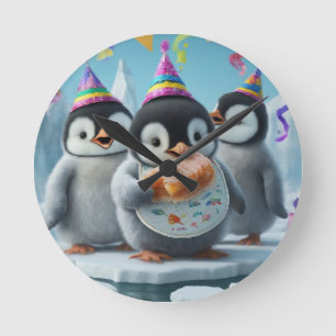 Make Every Day an Adventure! Educational Penguin Round Clock