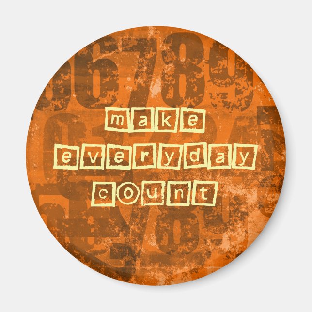 Make Every Day Count with Old Grunge Numbers Magnet (Front)